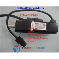 Delta AC Servo Motor 220V 400W 1.27NM 3000r/min 80mm ECMA-C30804F7 Brake One year warranty