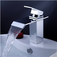 BAKALA Basin Faucets Waterfall Faucet Single Handle Basin Hot and Cold Mixer Bathroom Tap Sink Chrome Finish LT-504