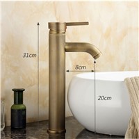 Contemporary Concise Bathroom Faucet Antique bronze finish Brass Basin Sink Faucet Single Handle water taps GZ8011
