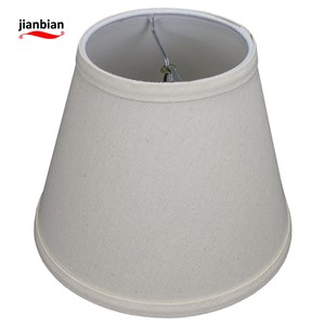 Linen shade with clamped accessories of standard Edison type bulb