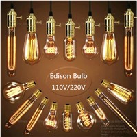 Vintage Edison Bulb ST64 G80 A19 E27 Incandescent Bulb Filament Bulb Squirrel cage Carbon Bulb Retro Edison Light Lamp