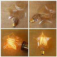 E27 40W Incandescent Bulbs Warm White Star Shape Decorative LED Edison Style Light Bulb 220V Holiday Light Christmas Decocation