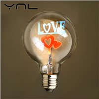 Vintage Edison light Bulb G80 E27 Flamingo Christmas Flowers Love Rose I Love You Holiday lights indoor Retro lamp Wedding light