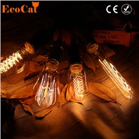 ECO CAT edison bulb Retro incandescent lamp e27 vintage filament light 220v T45 lamp for home decor bombillas indoor lighting