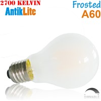 4W 6W 8W Vintage Warm White E26 E27 Medium Screw Based Frosted Fogy A60 Standard Shape Dimmable LED Filament Edison Light Bulb
