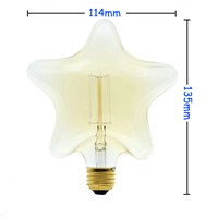 Edison Incandescent Filament Light Retro Vintage Lamp Star/Heart Shape Bulb 220V E27 40W