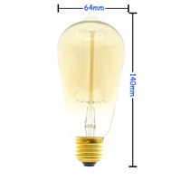 Incandescent Vintage Bulb 40W 220V Retro Edison Art Decoration ST64 Light Bulb E27 Wholesale Price 40piece