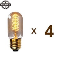 LightInBox 4 Pack 40W E27 110V/220V T45 Curved Line Pendant Light Lighting Edison Bulb Vintage Retro Spiral Filament Lamp