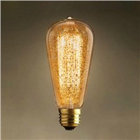 Vintage Edison Bulbs ST64 Golden Snowflake 220V E27 Incandescent Bulbs 60W Filament Retro Edison Light For Pendant Lamp