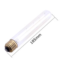 T185 E27 40W 220V Retro Edison Nostalgic Tungsten Filament Long Tube Bulb Warm White Light  Antique Incandescent Bulb Lampada