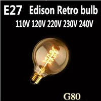 LightInBox Handmade Glass Edison Bulb 40W 110V 220V 230V 240V Pendant Lamps G80 Vintage Retro E27 Spiral Incandescent Light