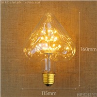 Star Heart Shape 2W LED Bombilla Edison Lamp Light Bombillas Vintage Light Bulb Lamp Edison Bulb Ampoules Decoratives