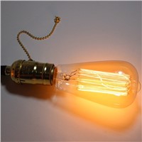 Vintage Edison light bulb e27 retro tube bulb 110v 220v incandescent lighting ST64 40w filament lampada for home decor luminaria