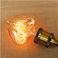 40W 220V E27 Hearted Shaped Lampada Edison Bulb Light Retro Lamp Bombilla Vintage Ampoules Decoratives