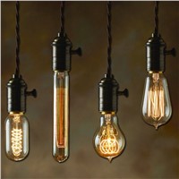 Retro lamp st64 vintage edison bulb e27 incandescent bulb 220v holiday lights 40w  filament lamp lampada for home decor