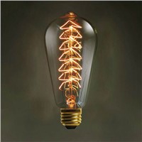 Vintage Edison Bulbs E27 220V Christmas Tree Incandescent Bulbs 40W ST64 Filament Retro Edison Light For Pendant Lamp