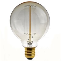 Uncleahtoh G95 E26 E27 Base Tungsten Filament Lamp Transparent/Gold Glass Bulb For Home Decorative