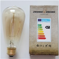 Uncleahtoh Vintage Edison Bulb ST64 60W E26 E27 Base Tungsten Filament Lamp