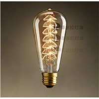 Vintage Loft Retro DIY E27 Spiral Incandescent Light Handmade Fixture Glass LED Edison Bulbs 40W 110-240V Pendant Lamps Lighting