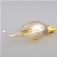 E14 Edison Antique Vintage Durable Saving Efficient Pull Tail Candle Light 40W/220V C35Ta Bulb Decoration