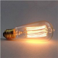 Lightinbox Hot Sale E27 60W Glass Incandescent Vintage Bulb ST58 Retro Filament Edison Bulb Lamp AC 220V Warm White
