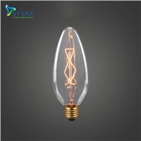 E14 25W Antique Edison Bulb Light Transparent Dimmable Candle Bulb 120V/230V Wedding Home Decoration Lighting Wholesale |201727