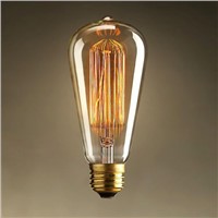 Edison Vintage Antique ST64 220V/40W E27 Light Ceiling Lamp Bulb Lighting Reproduction Droplight Incandescent Home