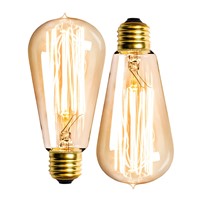 Amber Edison E27 Straight Filament Lamp 110V 40W Light Bulb ST58 Flame Globe  incandescent bulb
