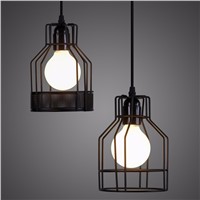 LED light balck Iron metal cage lamp  Vintage Attic pendant  light  lampshade American style lighting light fixture