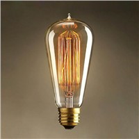 LightInBox E27 AC 110V/220V Globe Retro Edison Light Bulb For Living Room Bedroom Bar  Vintage ST64 Waterdrop Edison Bulb