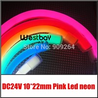 Pink 24V Mini led neon flexible lights for letter signs material,short distance cuttable,DC voltage input, easy installation
