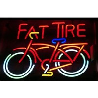 NEON SIGN For RaRe Fat Tire Bike Signboard REAL GLASS BEER BAR PUB  display  Restaurant  Shop Custom outdoor Light Signs 19*15&amp;amp;quot;