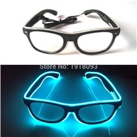 2017 New design 10 COLOR Sound Active EL wire Neon LED Strip Rave Glowing Glasses Light-up toys For Halloween,Cosplay,Wedding