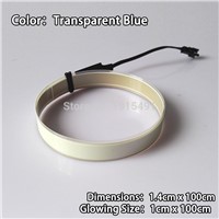 New Arrival 1.4x100cm Sky Blue EL Tape Gorgeous Colorful Neon Glowing Led Strip Not Include Converter for Auto Atmosphere Lamp