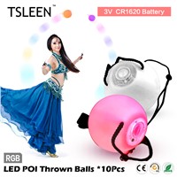 TSLEEN 10Pcs RGB LED Bulb Stage Light Party Lamp Disco Color Change POI Thrown Balls Professional Belly party Dance
