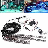 RGB Flashing Light Strip Remote Control 5050SMD LED FOR Motorcycle Flexible 11PCS/SET JUN22_20