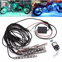 RGB Flashing Light Strip 5050 SMD Remote Control LED FOR Motorcycle Truck Lorry  Boat Flexible 8PCS/SET JUN22_20