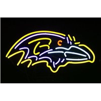 Business Custom NEON SIGN board For Football LED Baltimore Ravens REAL GLASS Tube BEER BAR PUB Club Shop Light Signs 14*10&quot;
