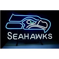 Custom NEON SIGN board For Football LED Seattle Seahawks REAL GLASS Tube Signage BEER BAR PUB Club Shop Light Signs17*14&amp;amp;quot;