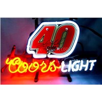NEON SIGN board For Coors Light Nascar #40 Stirling Marlin Car GLASS Tube BEER BAR PUB  display  Shop Light Signs 17*14&quot;