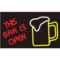 Custom Signage NEON SIGNS For This Bar is Open Beer  Club BAR PUB Signboard Display Decorate Store Shop Light Sign 24*20&amp;amp;quot;