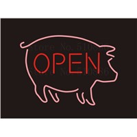 NEON Sign BBQ Pig Meats Barbecue Real GLASS Tube Bar Club PUB Signboard Display Store Shop Restaurant Light Custom Signs 17*14&amp;amp;quot;