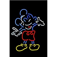 NEON SIGN For  Mouse &amp;amp;amp; Minnie LOGO    Signboard REAL GLASS BEER BAR PUB  display  outdoor Light Signs 17*14&amp;amp;quot;