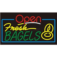 Custom Signage NEON SIGNS For Open Fresh Bagels Club BAR PUB Signboard Display Decorate Store Shop Light Sign 24*20&amp;amp;quot;