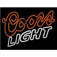 17*14&amp;amp;quot;  COORS LIGHT BEER NEON SIGN REAL GLASS BEER BAR PUB LIGHT SIGNS store display  Restaurant  Shop Advertising Lights
