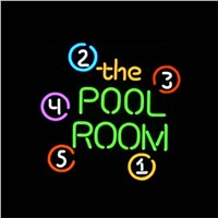 17*14&amp;amp;quot; THE POOL ROOM  NEON SIGN Signboard REAL GLASS BEER BAR PUB  Billiards  store display  Restaurant  Shop christmas Signs