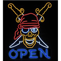 17*14&amp;amp;quot; TATTO OPEN NEON SIGN Signboard REAL GLASS BEER BAR PUB  Billiards display  Restaurant  Shop christmas Light Signs