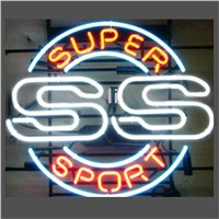 17*14&quot;SS SUPER SPORT  NEON SIGN Signboard REAL GLASS BEER BAR PUB  Billiards display  Restaurant  Shop christmas Light Signs
