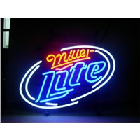 NEON SIGN For MILLER LATE  Signboard REAL GLASS BEER BAR PUB  Billiards display  Restaurant  Shop christmas Light Signs 17*14&amp;amp;quot;
