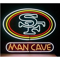 NEON SIGN For  SF San Francisco 49ers Football man cave   Signboard REAL GLASS BEER BAR PUB  display  outdoor Light Signs 17*14&amp;amp;quot;